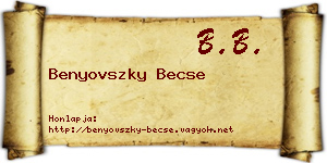 Benyovszky Becse névjegykártya
